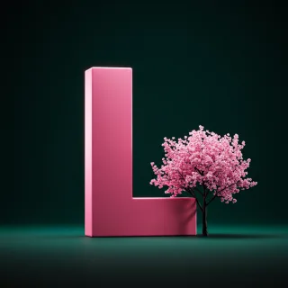 Sakura tree — letter L (variant 2)