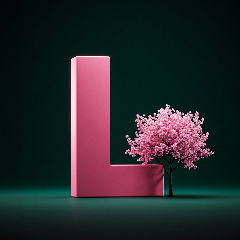 Sakura tree — letter L (variant 2)