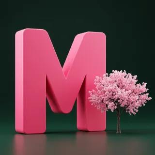 Sakura tree — letter M (variant 2)