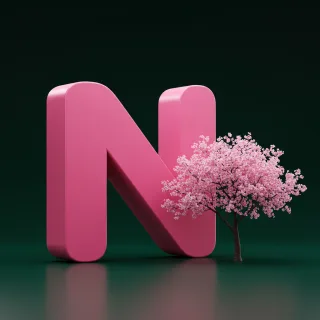 Sakura tree — letter N (variant 2)
