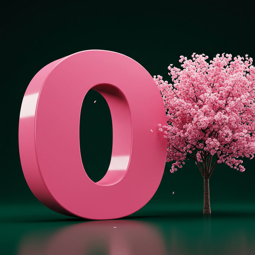 Sakura tree — letter O (variant 2)