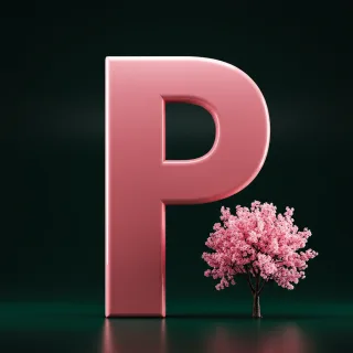 Sakura tree — letter P