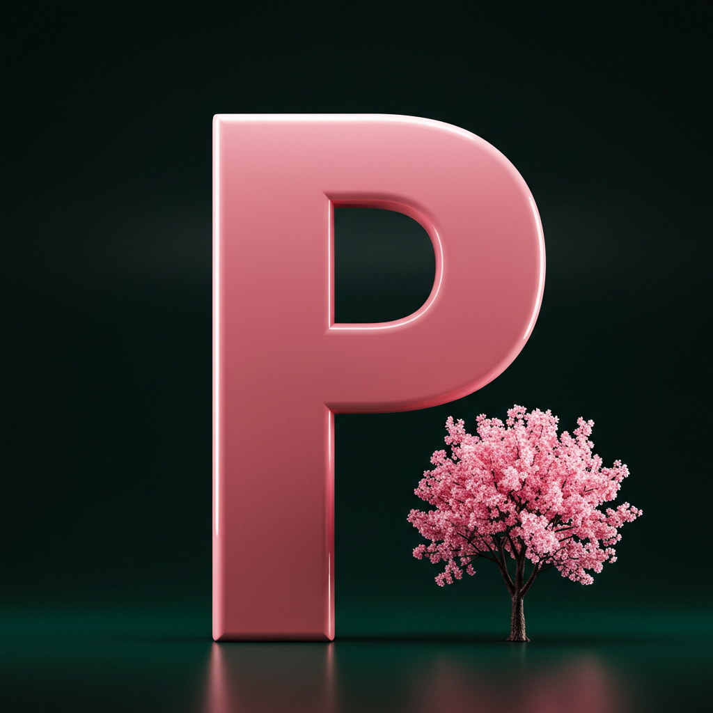 Sakura tree — letter P