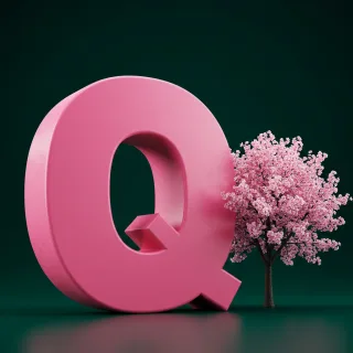 Sakura tree — letter Q (variant 2)