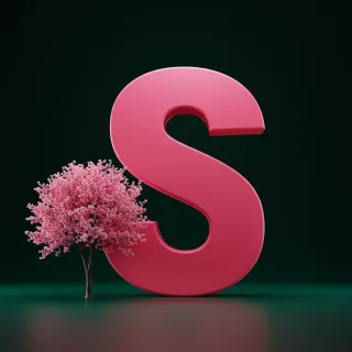 Sakura tree — letter S (variant 2)