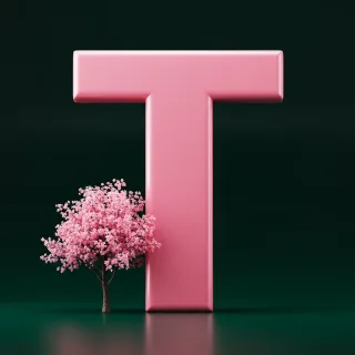 Sakura tree — letter T