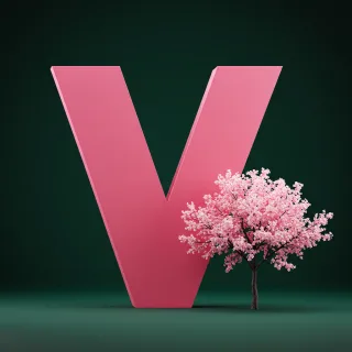 Sakura tree — letter V