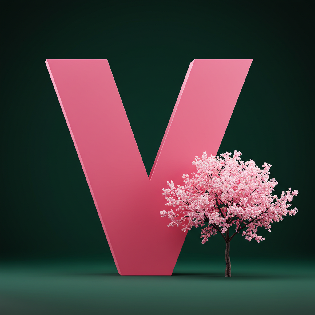 Sakura tree — letter V