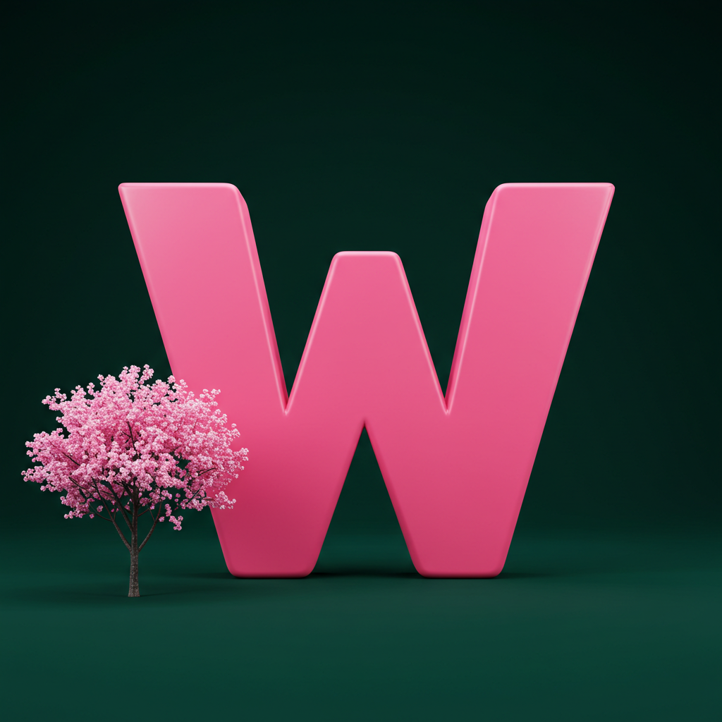 Sakura tree — letter W
