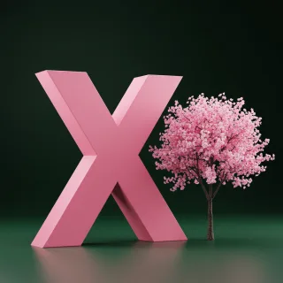 Sakura tree — letter X