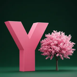 Sakura tree — letter Y (variant 2)