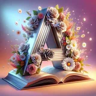 Shiny 3D Silver with Roses