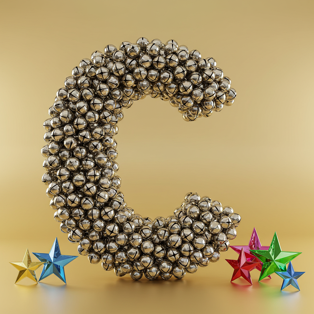 Silver bells — letter C (variant 2)