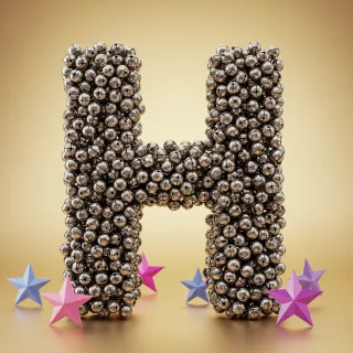 Silver bells — letter H (variant 2)