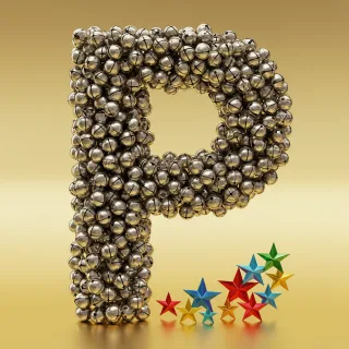 Silver bells — letter P (variant 2)