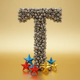 Silver bells — letter T (variant 2)