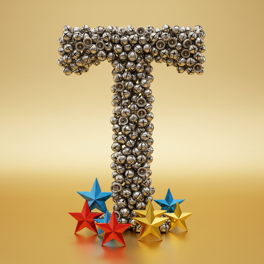 Silver bells — letter T (variant 2)