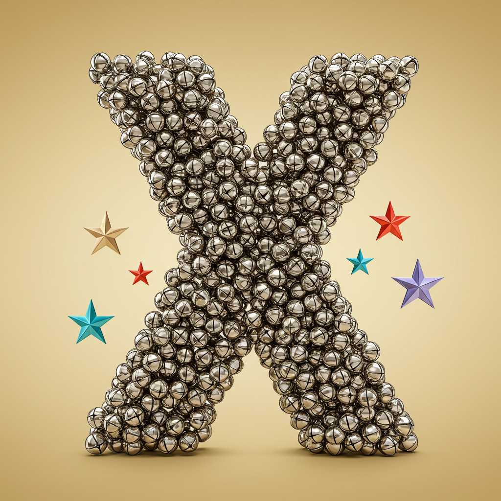 Silver bells — letter X (variant 2)