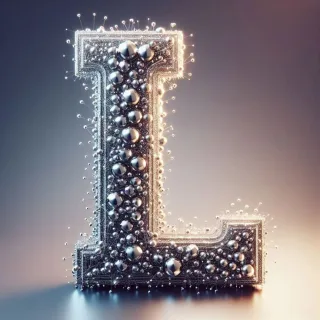 Silver crystal — letter L (variant 2)