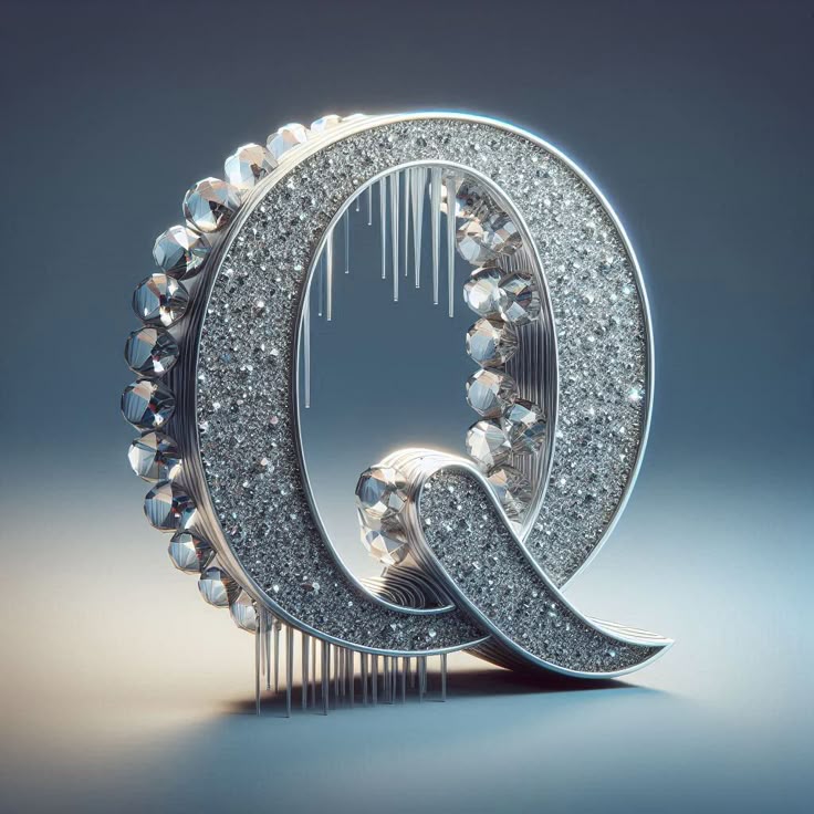 Silver crystal — letter Q