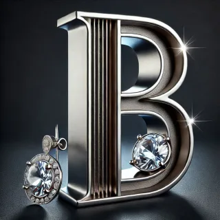 Silver earrings — letter B