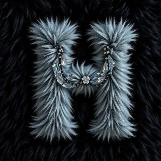 Silver fur — letter H