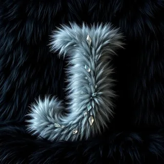Silver fur — letter J
