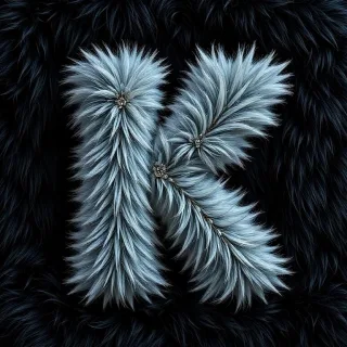 Silver fur — letter K