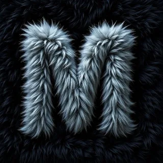 Silver fur — letter M