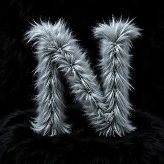 Silver fur — letter N