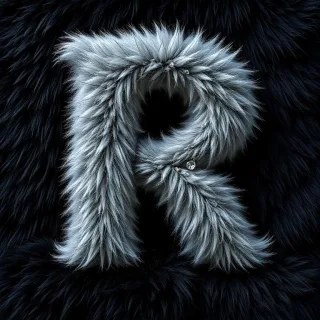 Silver fur — letter R