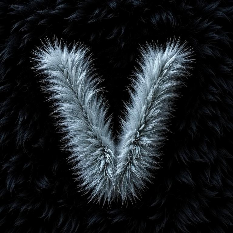 Silver fur — letter V