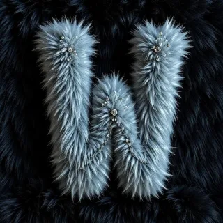 Silver fur — letter W