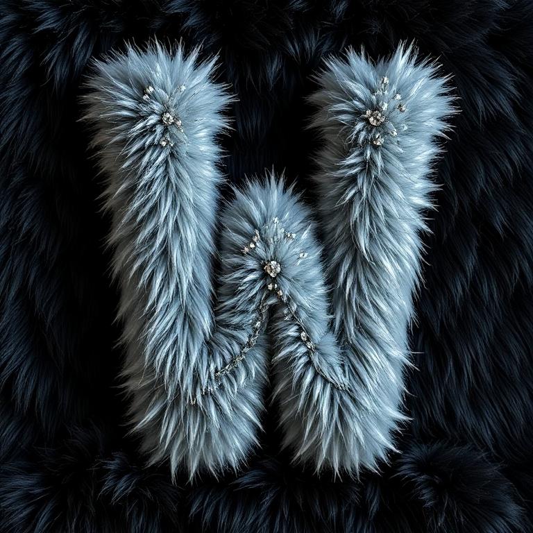 Silver fur — letter W