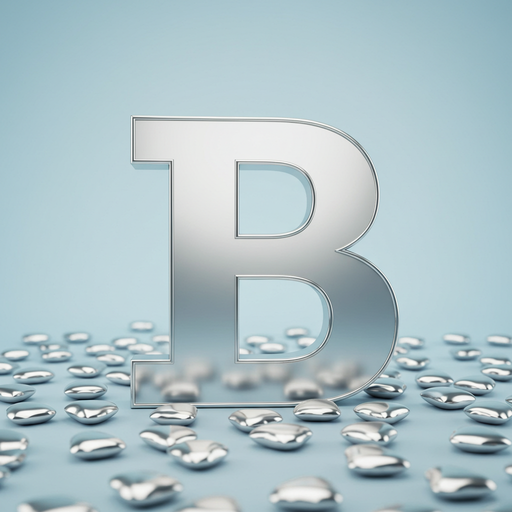 Silver hearts — letter B