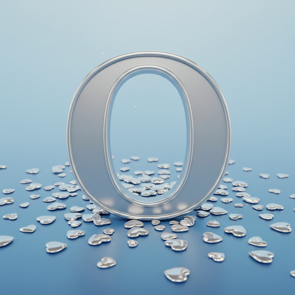 Silver hearts — letter O
