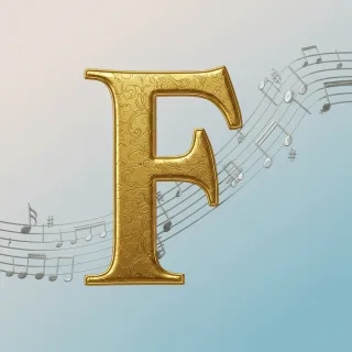 Silver music notes 2 — letter F