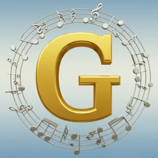 Silver music notes 2 — letter G (variant 2)