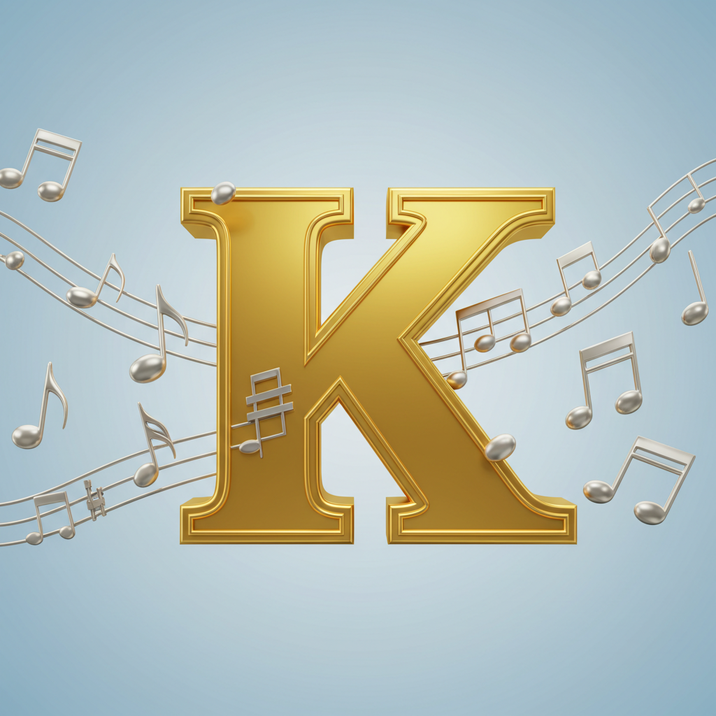 Silver music notes 2 — letter K