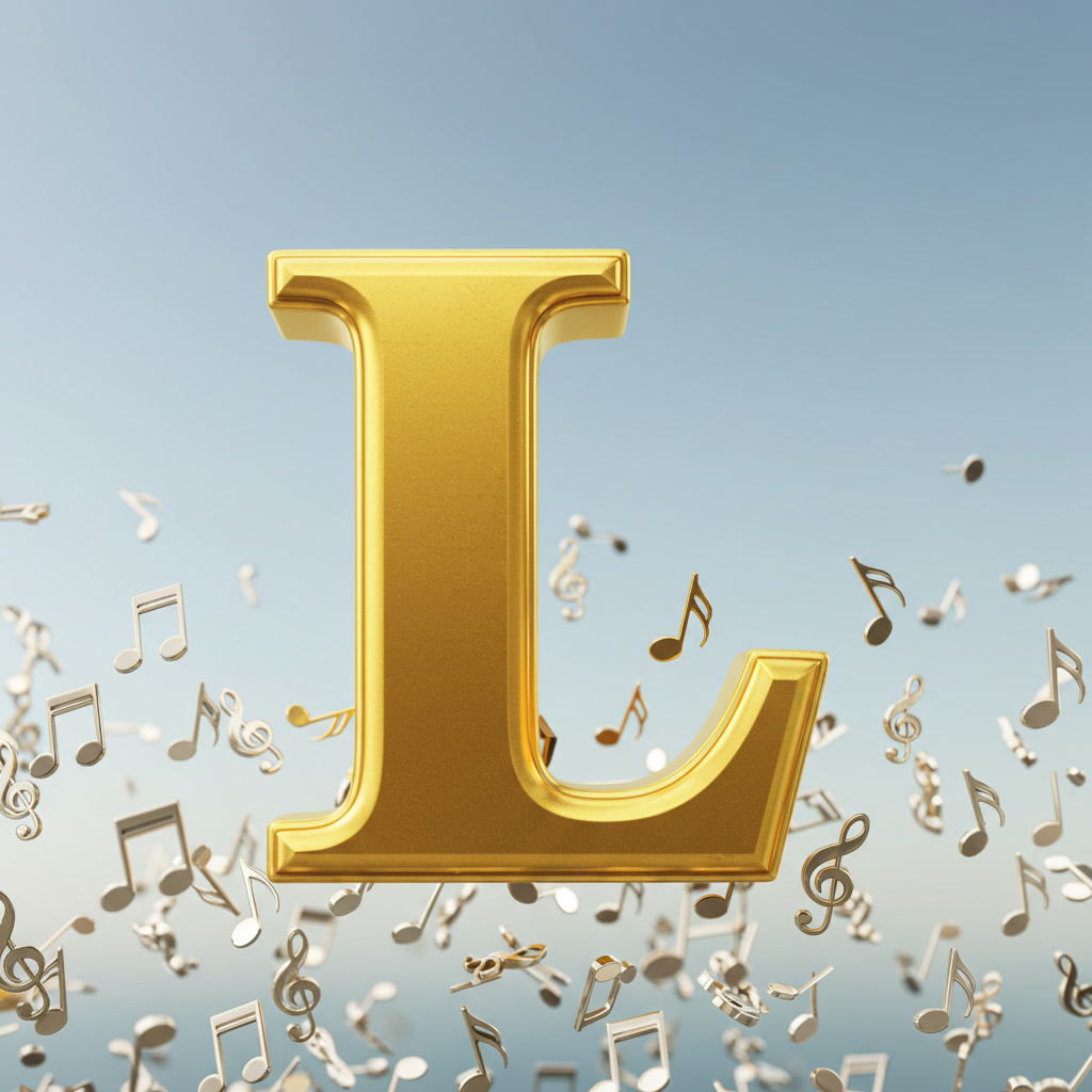 Silver music notes 2 — letter L