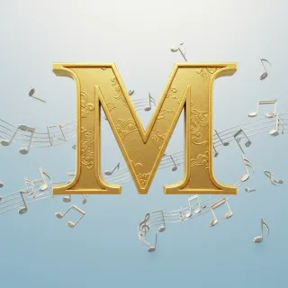 Silver music notes 2 — letter M