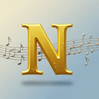 Silver music notes 2 — letter N