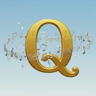 Silver music notes 2 — letter Q (variant 2)