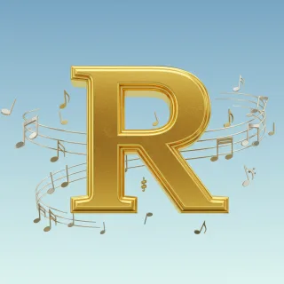 Silver music notes 2 — letter R