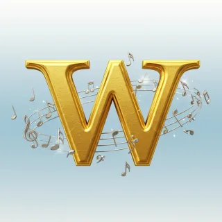 Silver music notes 2 — letter W
