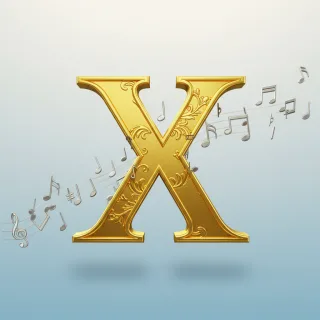 Silver music notes 2 — letter X