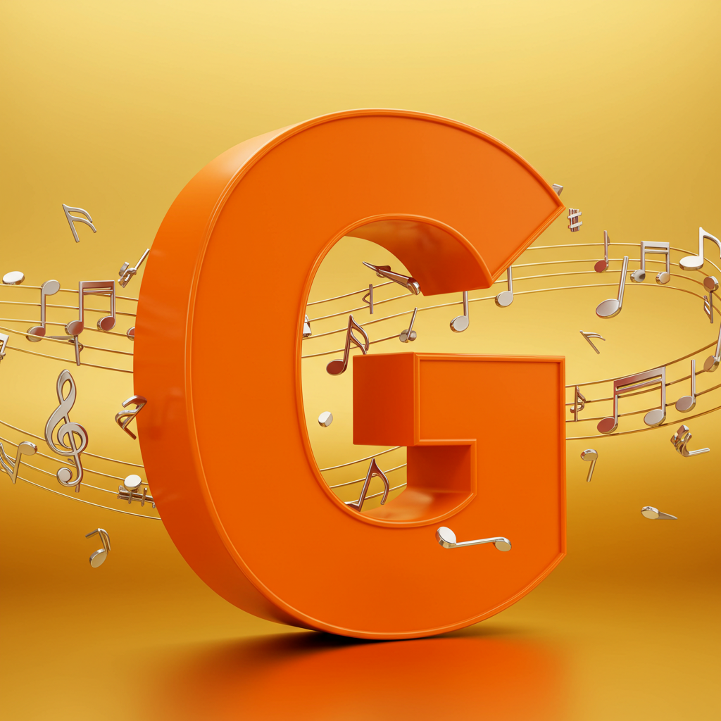 Silver music notes — letter G
