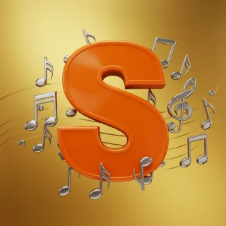 Silver music notes — letter S (variant 2)
