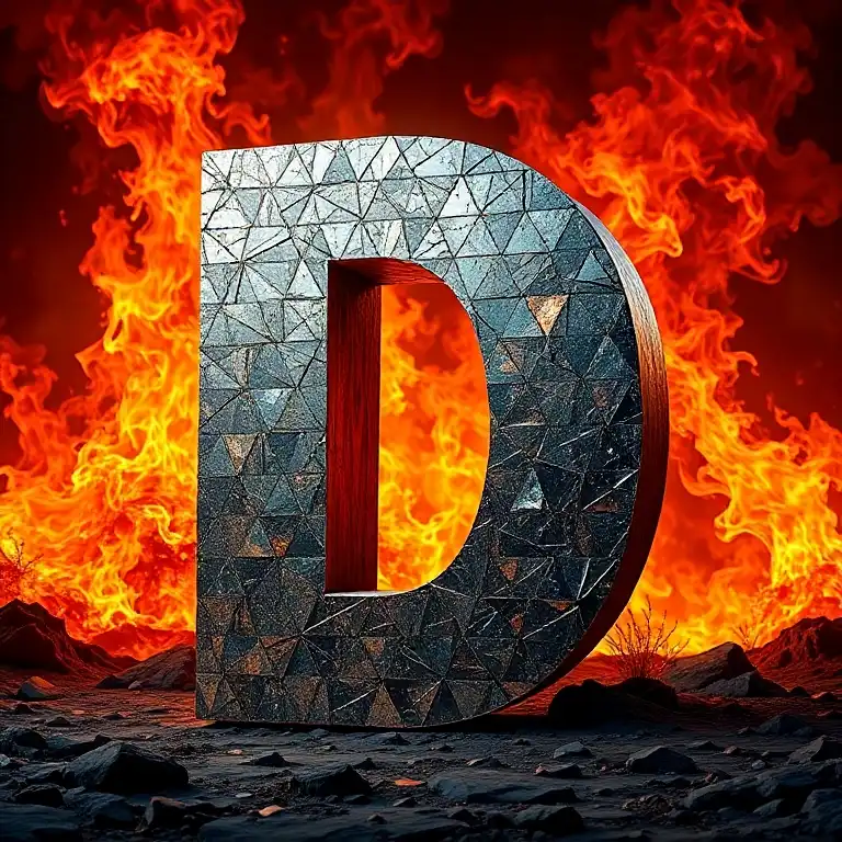 Silver piramid — letter D