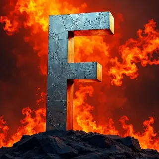 Silver piramid — letter F